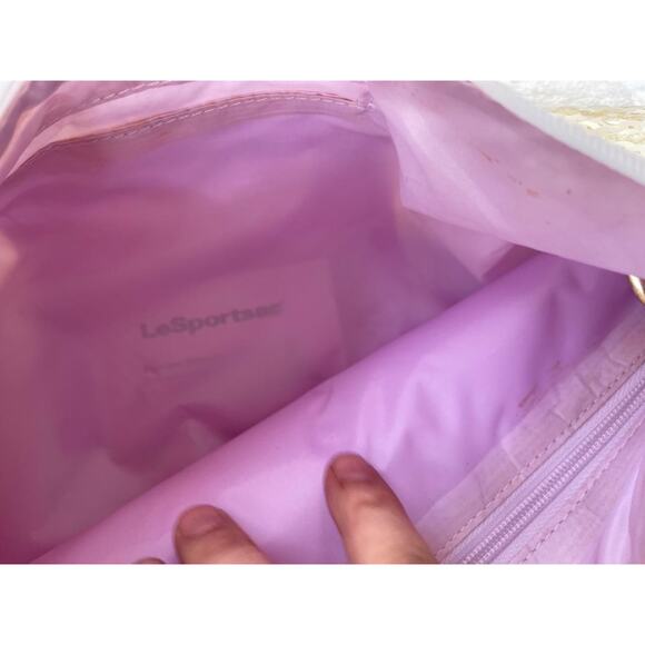 NWT LESPORTSAC SEQUIN ZEBRA WHITE REMIX HOBO (500 - Picture 10 of 11